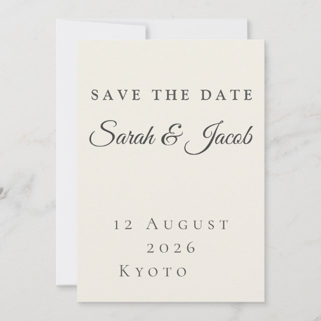 Minimalistisk bröllopsinbjudan Save the Date-kort Inbjudningar (Framsida)