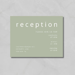 Minimalistisk bröllopsmottagning för Sage Grönt Tilläggskort