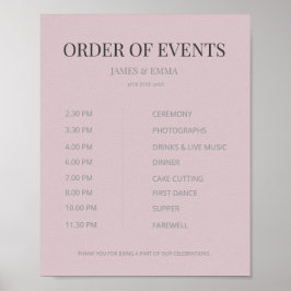 Minimalistisk bröllopsordning för evenemang Duskro Poster