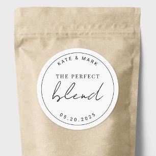 Minimalistisk Bröllopspresent Kaffe Favorit "The P Runt Klistermärke