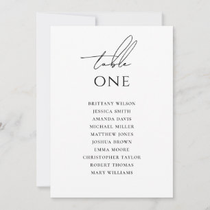 Minimalistisk bröllopsställningsplan   Elegant Enk Inbjudningar