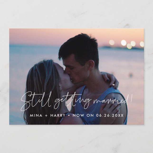 Minimalistisk Bröllopsuppdatering fortfarande gift Meddelande (Framsida)