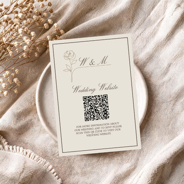 Minimalistisk bröllopswebbplats QR-kod Enclosure-k Tilläggskort (Skapare uppladdad)