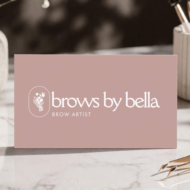Minimalistisk Brow Artist Skönhetsstudio Rosa Visitkort (Skapare uppladdad)