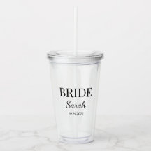 Minimalistisk brudglas tumbler anpassad bröllopspr