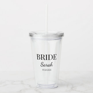 Minimalistisk brudglas tumbler anpassad bröllopspr take away mugg