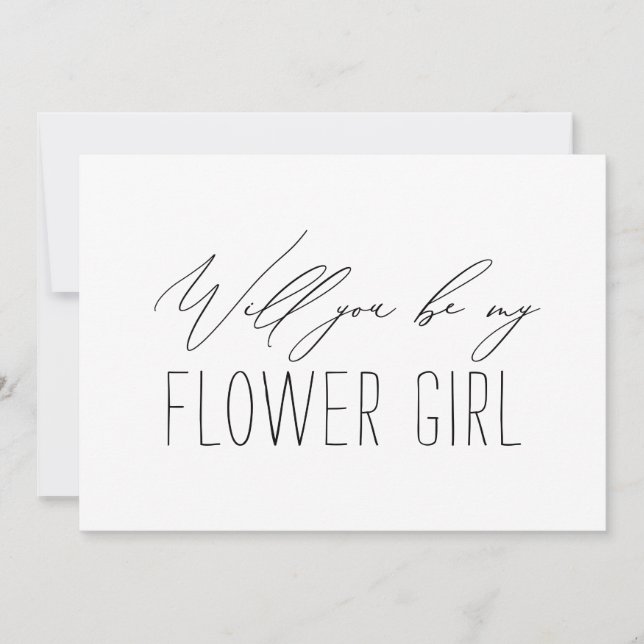 Minimalistisk Brudtärna Blomsterflicka Förslag Kor Inbjudningar (Framsida)