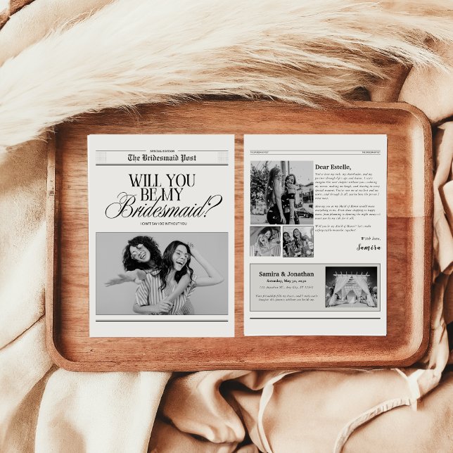 Minimalistisk Brudtärna Förslags Tidning Inbjudningar (Skapare uppladdad)