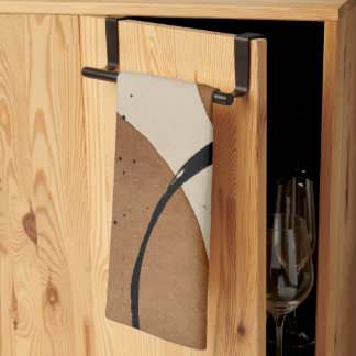 Minimalistisk brun Abstrakt Kökshandduk