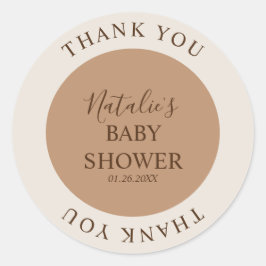 Minimalistisk brun babyskare Tack Runt Klistermärke