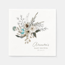 Minimalistisk brun blå botaniskt babyskor