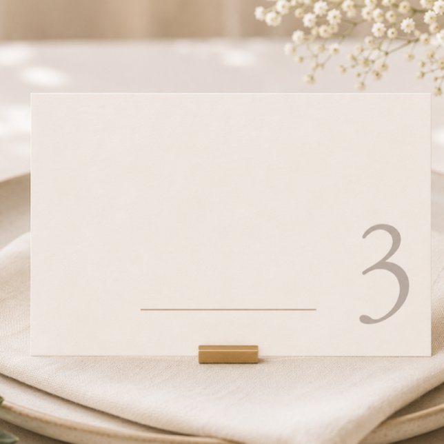 Minimalistisk Brun Bröllopsplatskort (Minimalist Cocoa Brown Wedding Place Card)