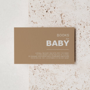 Minimalistisk brun förfrågan om babyshowerbok    tilläggskort