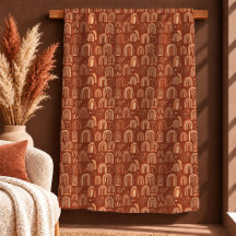 Minimalistisk Brun Koppar Regnbåge Former Blanket