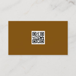 "Minimalistisk brun Logo QR-kod Skanning Webbplats Visitkort