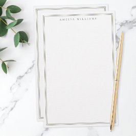 Minimalistisk Brun Monogram Två Kantlinjer Brevpapper