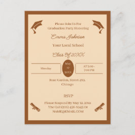 Minimalistisk Brun Och Beige Anpassad Examen Meddelande Vykort