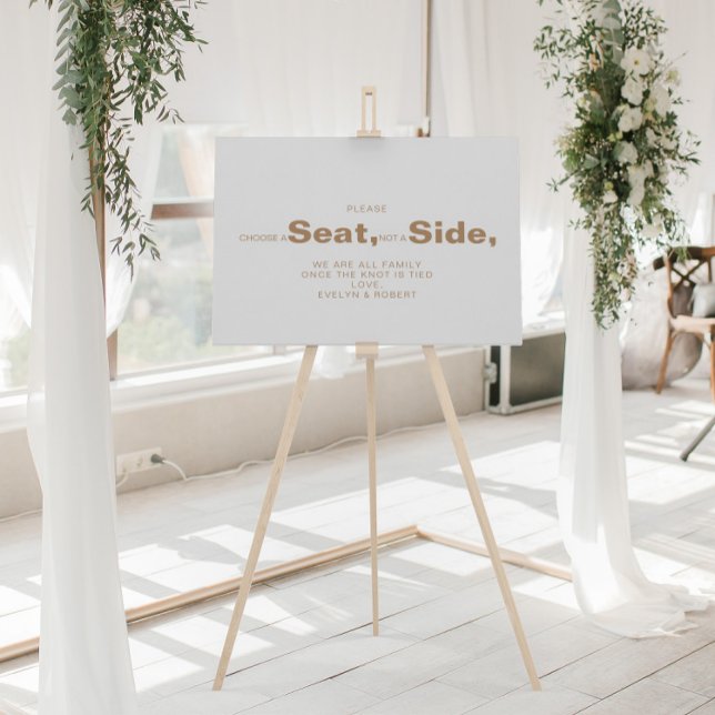 Minimalistisk Brun Välj en Stol Inte en Sida Bröll Poster (Skapare uppladdad)