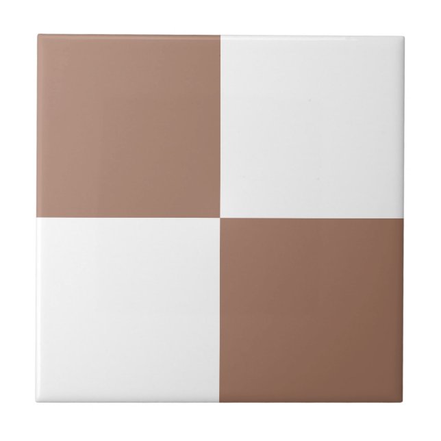 Minimalistisk brun vit geometri kakelplatta (Framsidan)