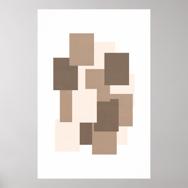 Minimalistisk bruna abstrakter/omedelbar nedladdni poster (Framsidan)