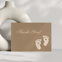 Minimalistisk bruna fotavtryck Gender Reveal Party