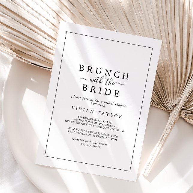 Minimalistisk Brunch med Bride-Möhippan Inbjudningar (Skapare uppladdad)