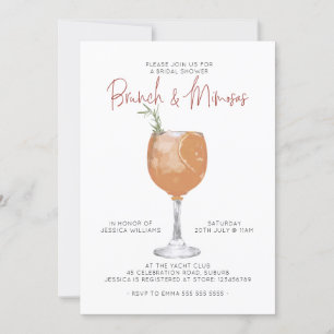 Minimalistisk Brunch & Mimosas Cocktail-Möhippa Inbjudningar
