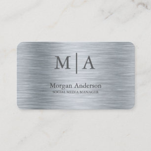 Minimalistisk Brushed Metall Silver Stil Professio Visitkort