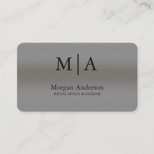 Minimalistisk Brushed Metall Silver Stil Professio Visitkort