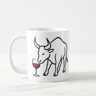 Minimalistisk Bull med glasbildningen Vin i Mugg