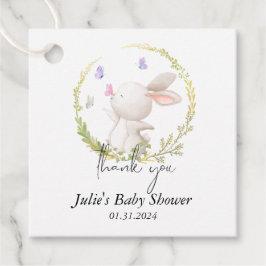 Minimalistisk Bunny och Butterflies Baby Shower Gåvor Etiketter