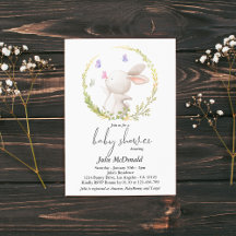 Minimalistisk Bunny och Butterflies Baby Shower