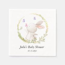 Minimalistisk Bunny och Butterflies Baby Shower