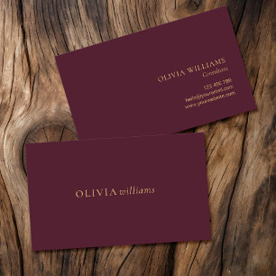 Minimalistisk Burgundy enkel Professionell Visitkort
