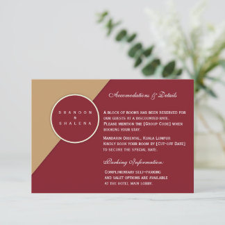 Minimalistisk Burgundy & Kamelgeometrisk Tilläggskort