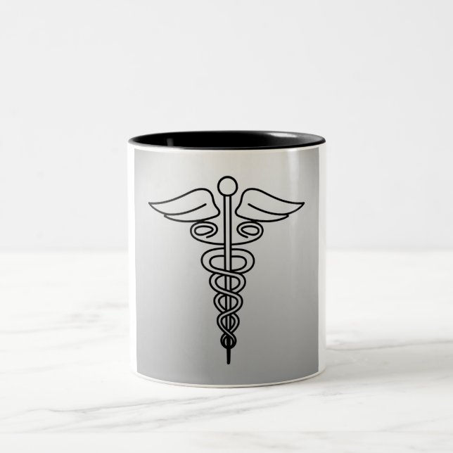 Minimalistisk Caduceus Mugg: Sip med Stil Två-Tonad Mugg (Center)