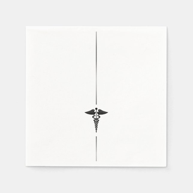Minimalistisk Caduceus-symbol Napkins Pappersservett (Framsidan)