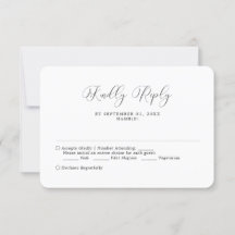 Minimalistisk calligrafi Bröllop Simple OSA kort