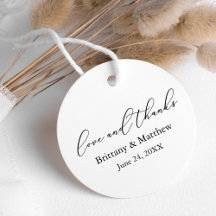 Minimalistisk Calligraphy Bröllop Kärlek tackrunda