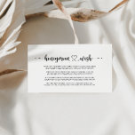 Minimalistisk Calligraphy Honeymoon Wish Tilläggskort<br><div class="desc">Detta minimalistiska kalligrafkort för smekmånaden är perfekt för ett enkelt bröllop. Utformningen har ett vackert svart kalligrafteckensnitt i en vit bakgrund för att försköna evenemanget.</div>