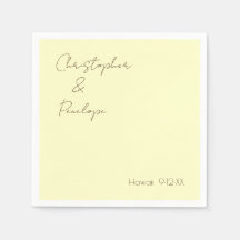 Minimalistisk Calligraphy Light Gult Bröllop
