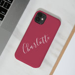 Minimalistisk Calligraphy Personlig Namn Magenta<br><div class="desc">Minimalistisk Calligraphy Personlig Namn Magenta Red Phone Case</div>