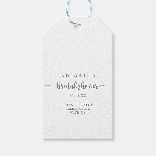 Minimalistisk Calligraphy Silver Möhippa Presentetikett (Framsidan)