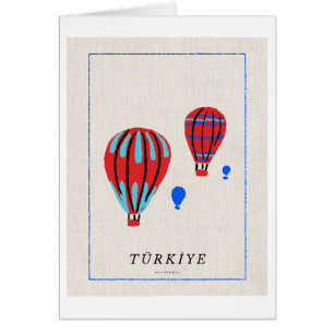 Minimalistisk Cappadocia-affisch - Türkiye-souveni Hälsningskort