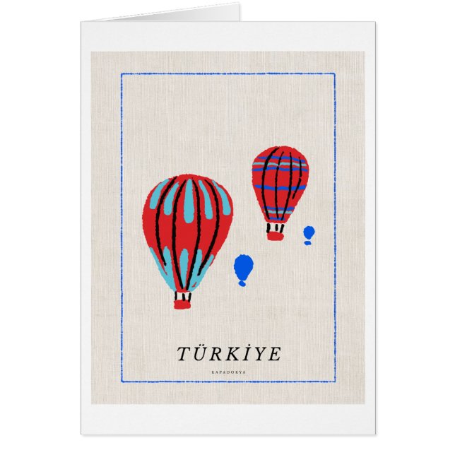 Minimalistisk Cappadocia-affisch - Türkiye-souveni Hälsningskort (Framsidan)