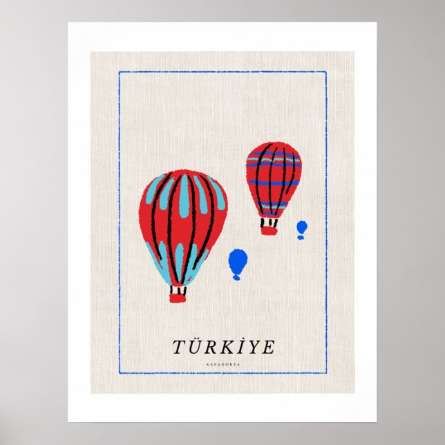 Minimalistisk Cappadocia-affisch - Türkiye-souveni Poster (Framsidan)