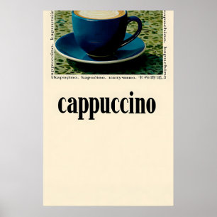 Minimalistisk Cappuccino Kaffeplansche Modernt Kök Poster