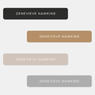Minimalistisk Caramel Thned Namn-märkning Klistermärke