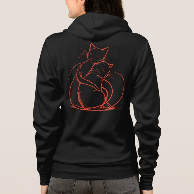 Minimalistisk CAT Hug-design - ett bra Kattdjur Kä T Shirt (Baksida)