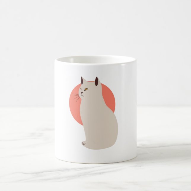 Minimalistisk Cat Line Art Mugg - Elegant & Snyggt (Center)